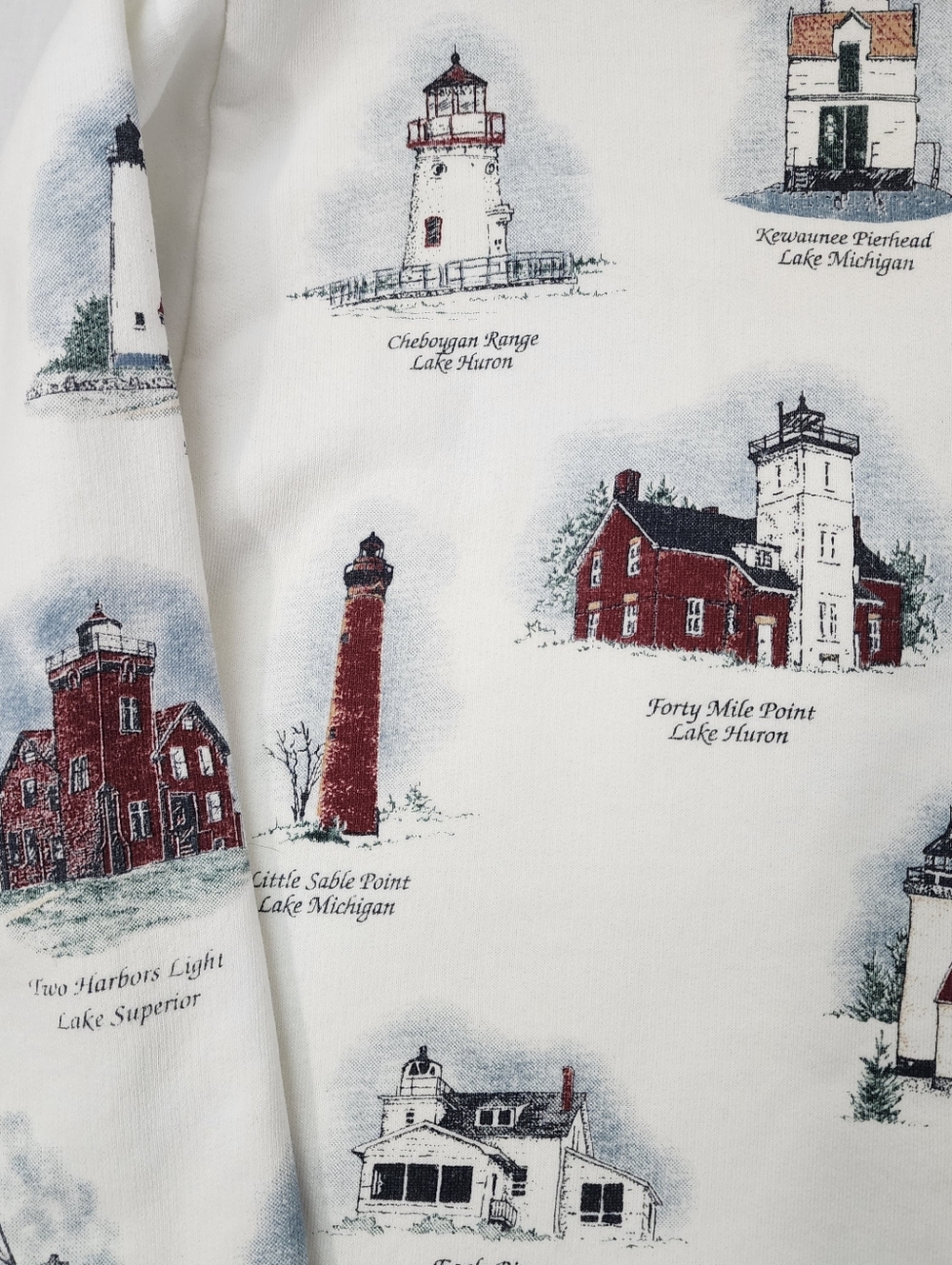 Vintage Art Unlimited Brand Lighthouse Graghic Cardigan Sweatshirt Size Large - Picture 11 of 12